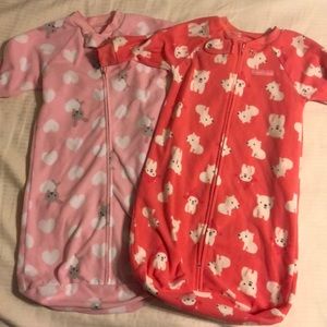 2 Sleep sacks for babies, size is 0-9 months